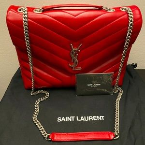 Saint Laurent Loulou Medium Bag in Lipstick Red